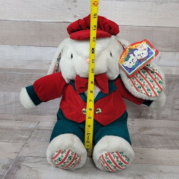 Vintage Christmas Bunny Plush DanDee Boy Girl Holiday Kids Kay Bee Toys - Picture 11 of 16